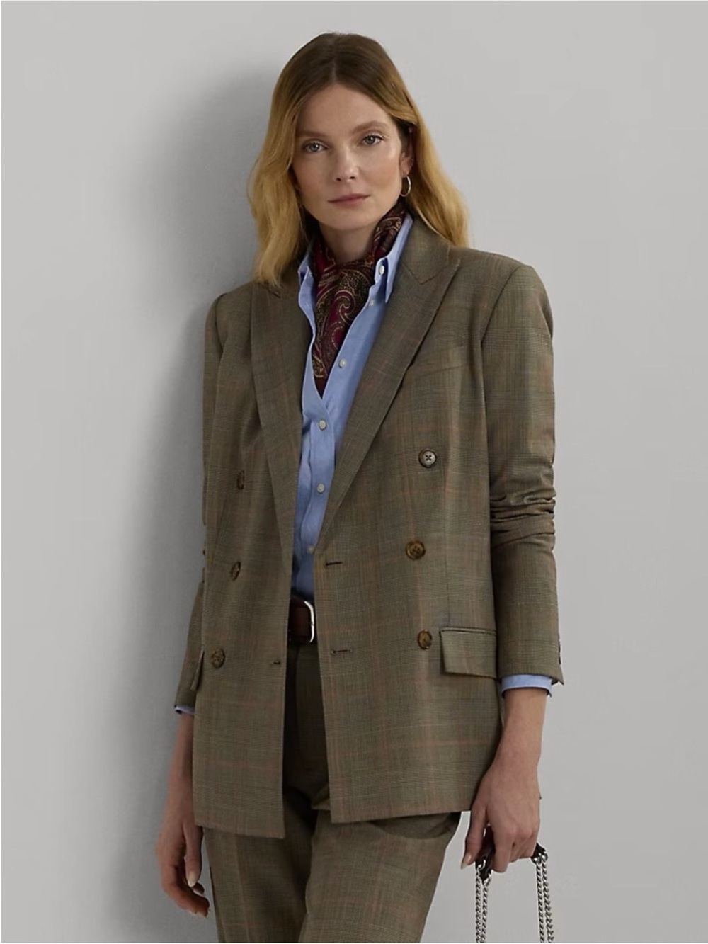 Ralph Lauren Glen Check
Double-Breasted Wool Blazer - Picture 2 of 12